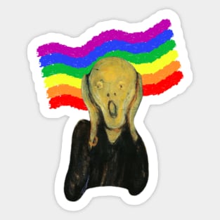 The scream - gay rainbow flag Sticker